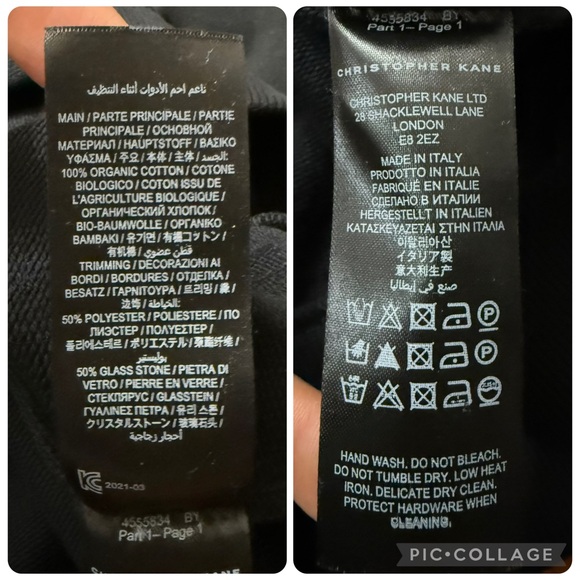 NWT Christopher Kane Beaded Embellished cotton sweatshirt in black size XS - Picture 14 of 16